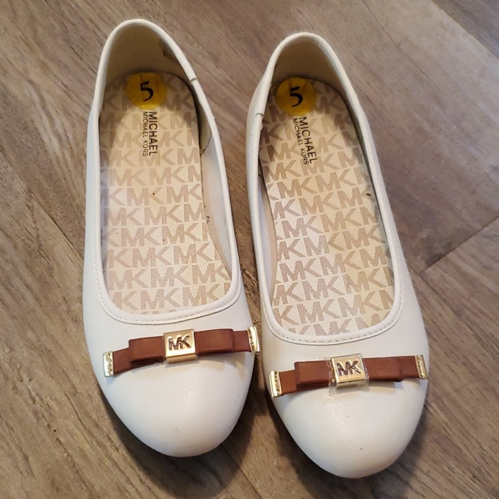 White Michael Kors flats